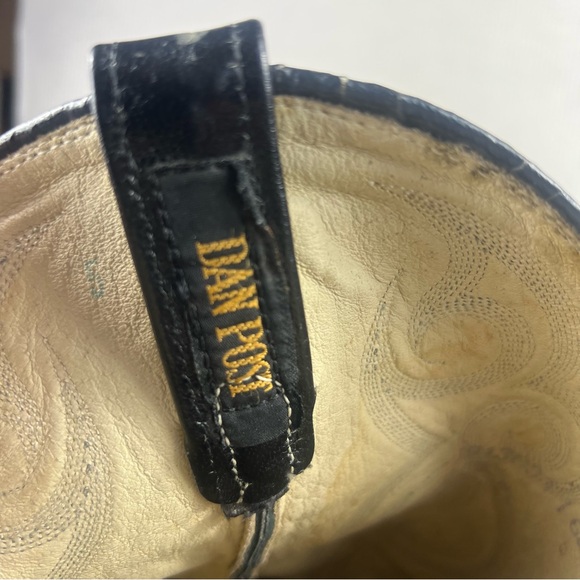 Vintage Dan Post Ostrich Leather Western Cowboy Boots - Picture 6 of 8